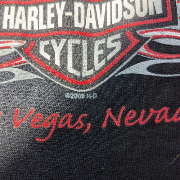 Harley-Davidson 2008 Las Vegas Nevada official tshirt rhinestones bling black - Picture 5 of 8